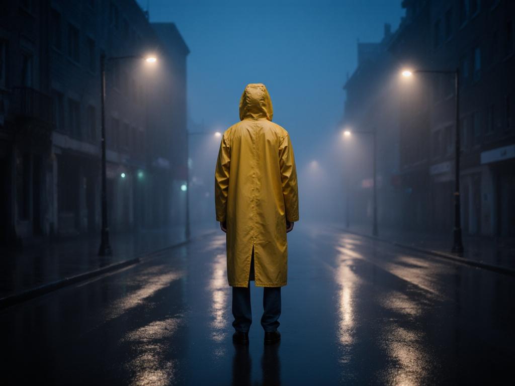 a-man-in-a-long-yellow-raincoat-with-the-hood-up-vq1qgwi8ah