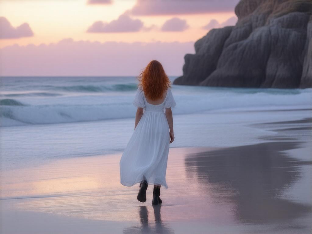 a-lone-figure-a-young-girl-with-windswept-auburn-0qh3719pbn