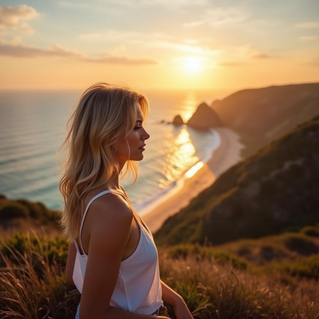 eine-blonde-frau-steht-auf-einem-hugel-und-schaut-gq0krwe9jh