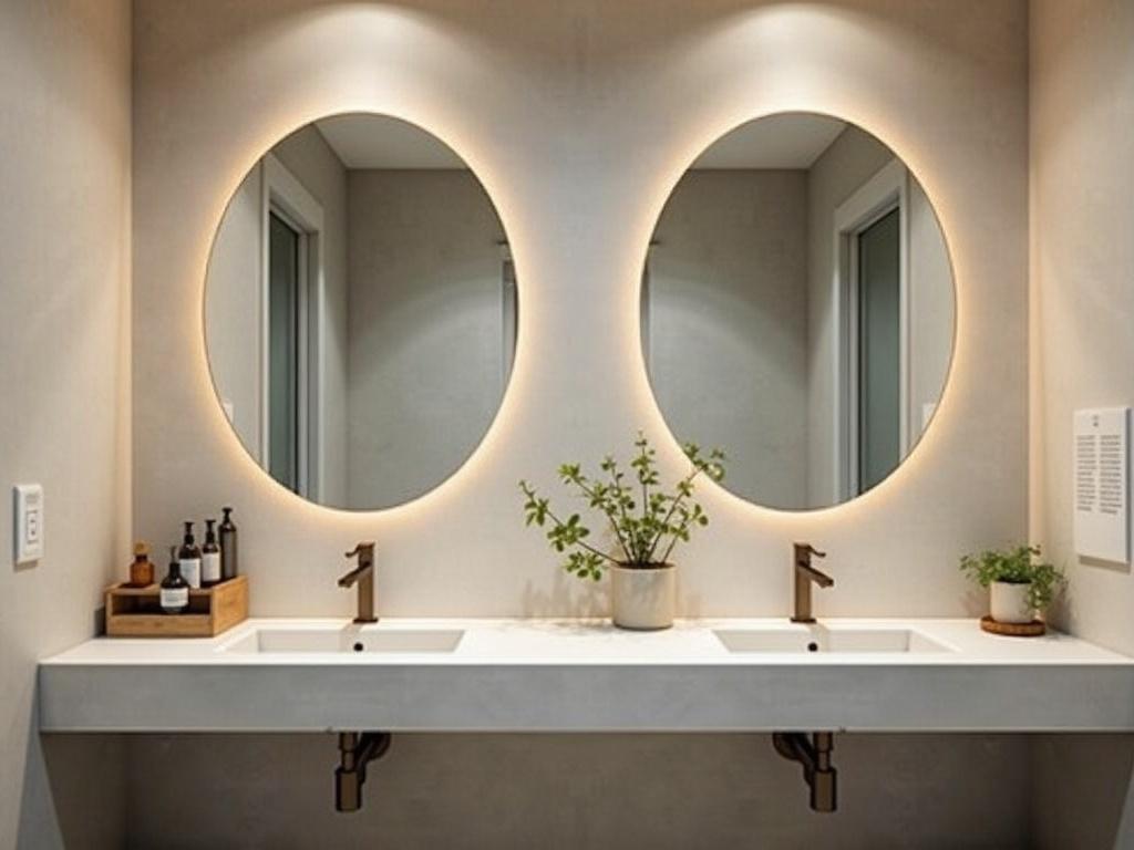 a-bathroom-with-two-sinks-and-a-round-mirror-qmlurvnv6h