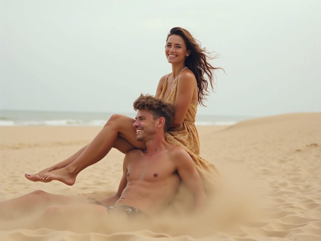 a-woman-sitting-on-top-of-a-man-in-the-sand-t38m79lgyq