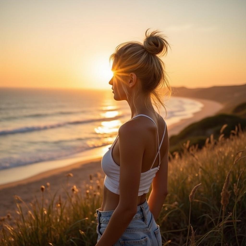 eine-blonde-frau-steht-auf-einem-hugel-und-schaut-8i47a18vob