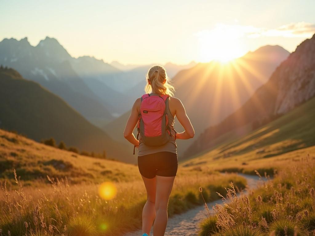 eine-blonde-marathonlauferin-in-bergsteiger-xlro2ron4b