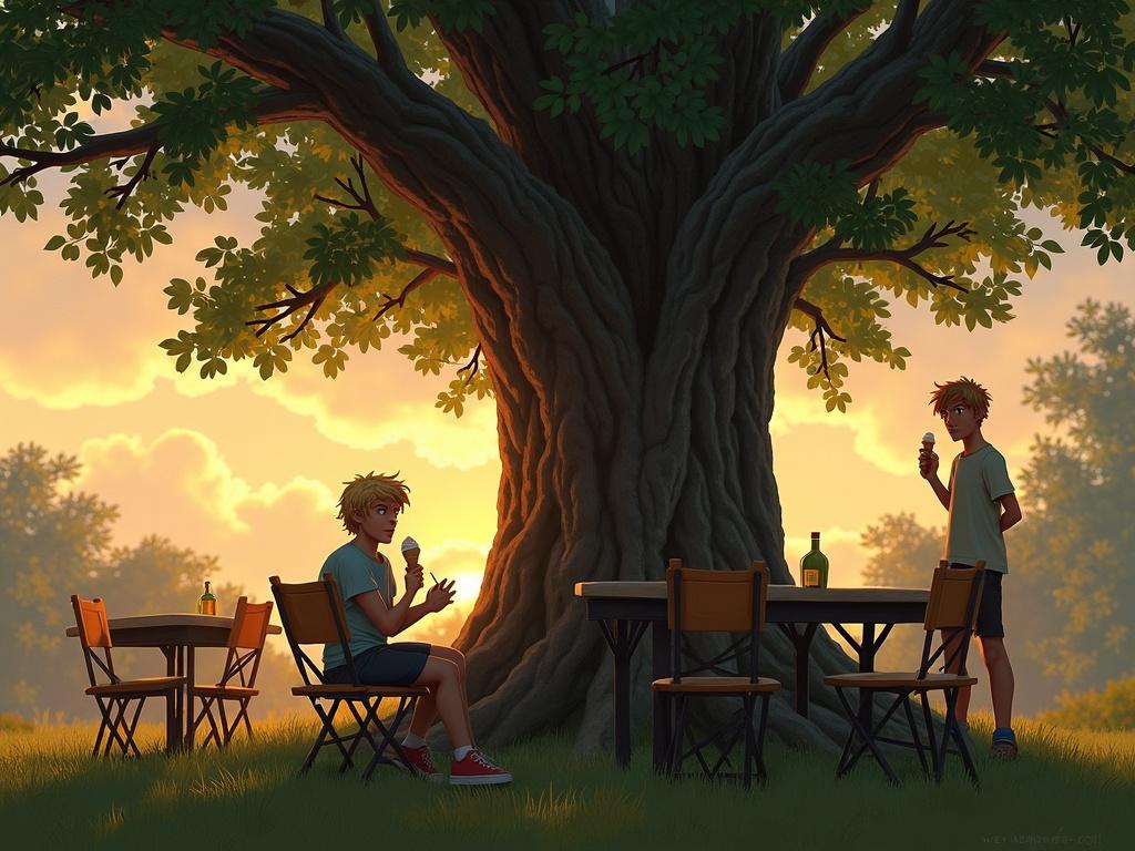 evening-a-large-tree-stands-in-the-clearing-a-7217v5v7uf