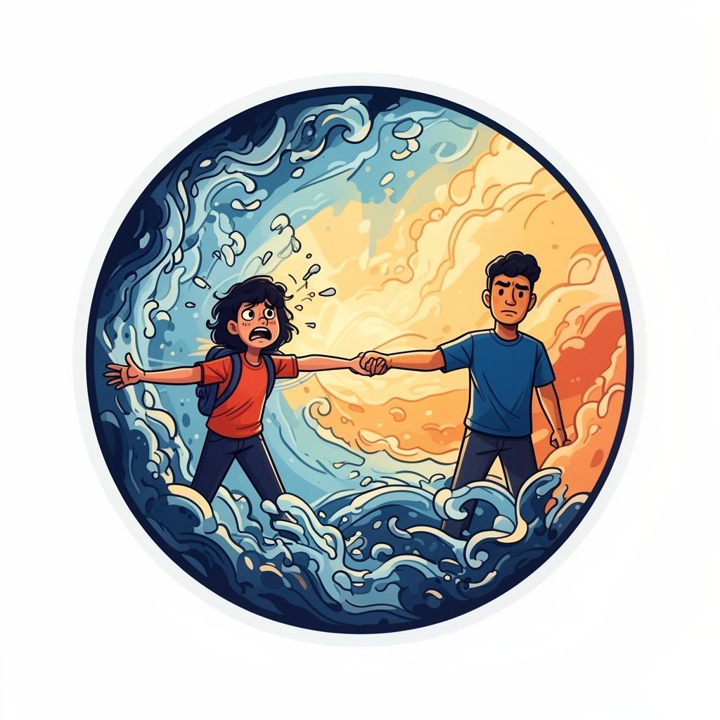 a-circular-logo-depicting-a-distraught-teenager-vw6s96og0i