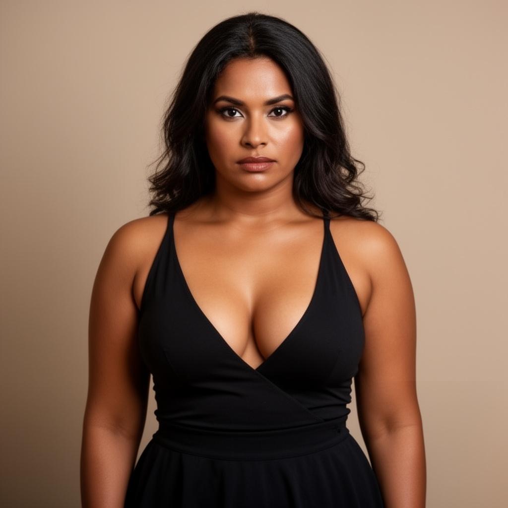 mulher-morena-com-decote-em-v-e-saia-com-seios-xjdbel2sem