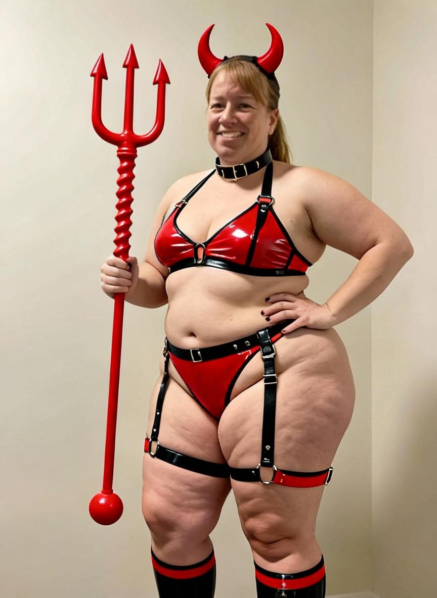 she-is-a-plus-size-woman-wearing-a-tiny-vinyl-red-7uec0mxxbd