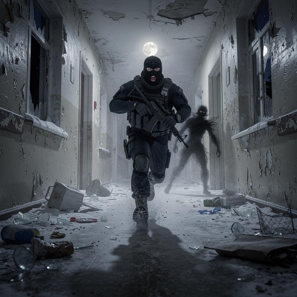 boec-sobra-v-maske-oborachivayas-v-strahe-bezhit-bzq7hlccif