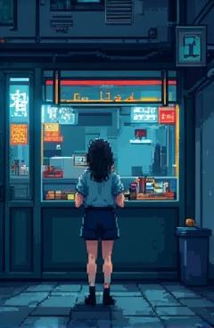 a-girl-stands-quietly-in-front-of-a-raw-fish-f80gi8zhej