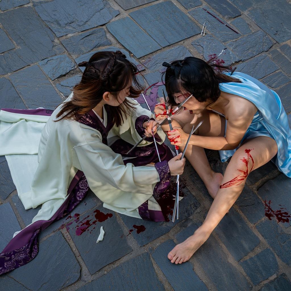 overhead-oblique-view-of-two-young-women-in-torn-de7273csrh