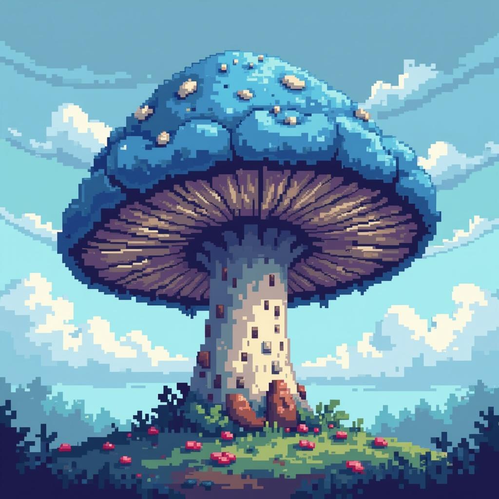 a-big-blue-mushroom-tree-view-is-low-top-down-t07398gjkg