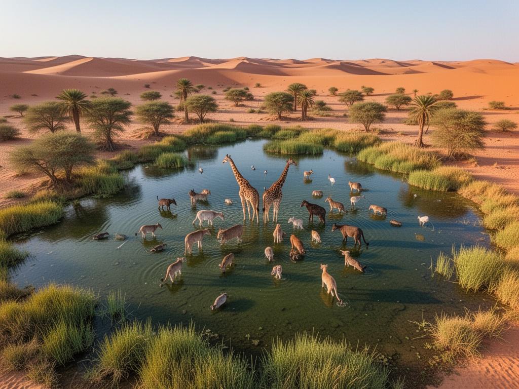 aerial-drone-shot-of-desert-animals-in-oasis-like-swfx8eoklc