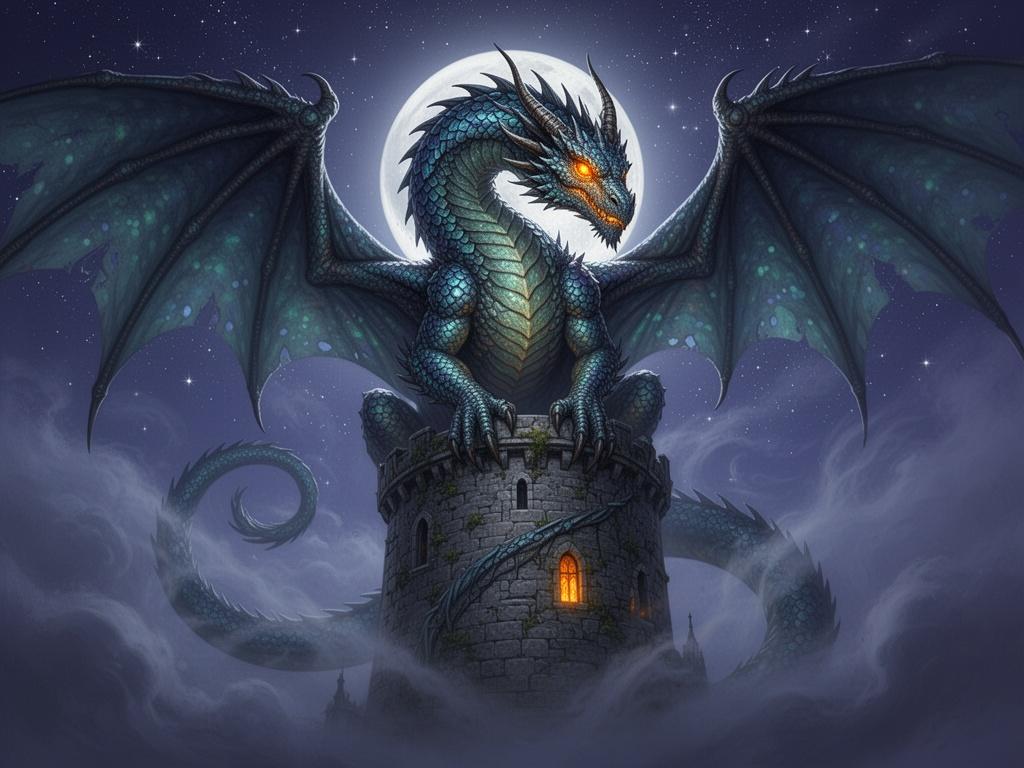 mystical-dragon-perched-on-ancient-stone-tower-x54ikey7rp-3