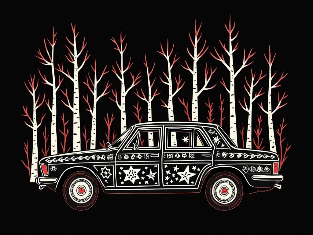 a-vaz-2107-car-depicted-in-a-flat-decorative-f3lnh5gn3d