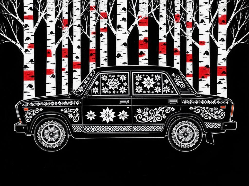 a-vaz-2107-car-depicted-in-a-flat-decorative-f6wfh7jqsd