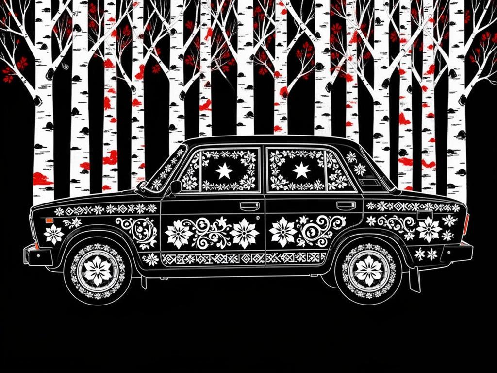 a-vaz-2107-car-depicted-in-a-flat-decorative-s589pbf4oa