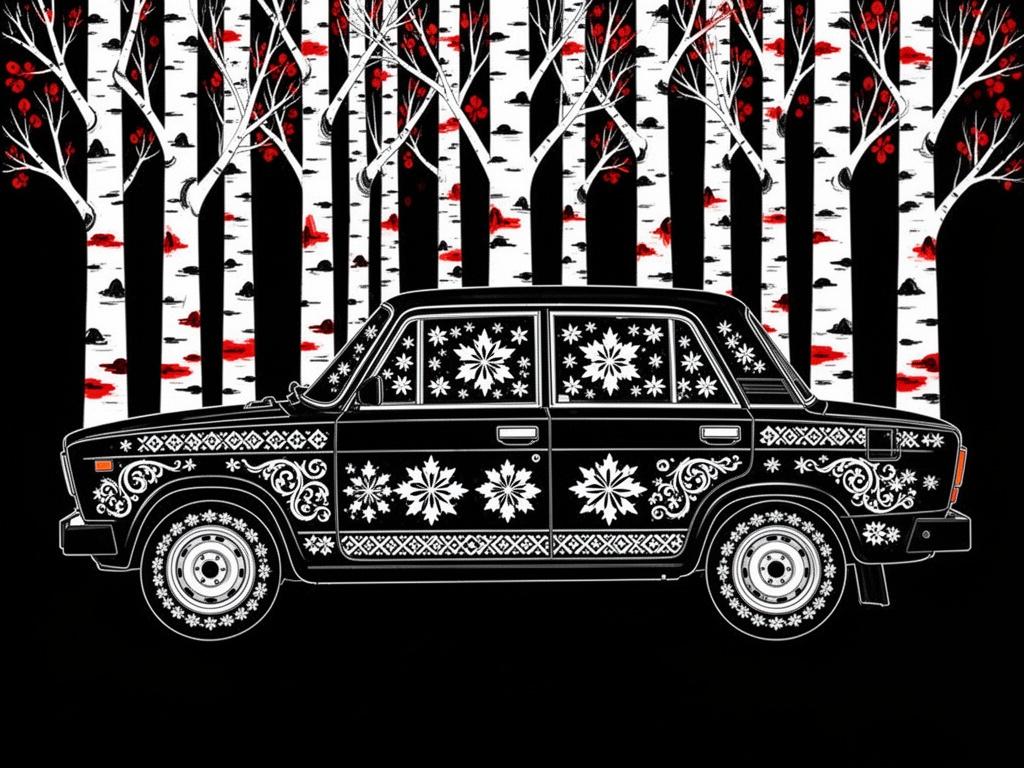 a-vaz-2107-car-depicted-in-a-flat-decorative-gd57c5gey3