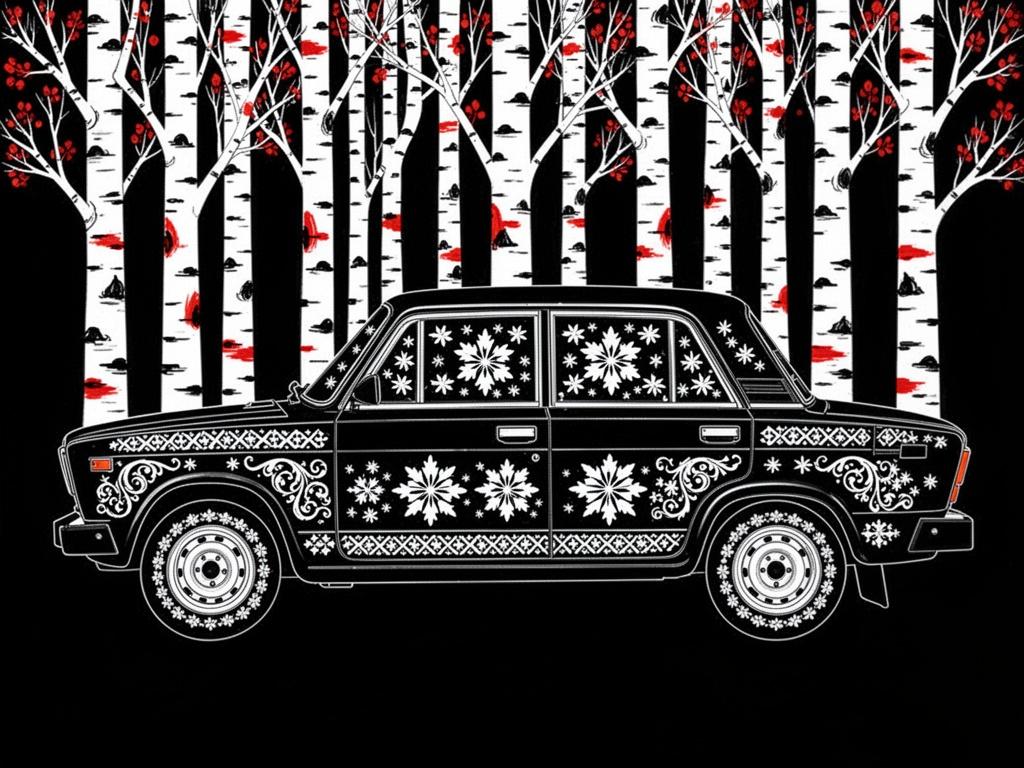 a-vaz-2107-car-depicted-in-a-flat-decorative-1gih7outw5