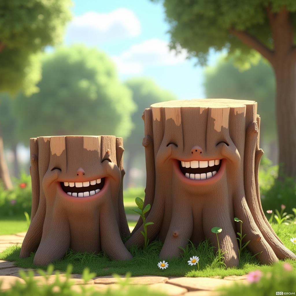 two-stumps-one-larger-than-the-other-are-smiling-i1j5k9kcgf