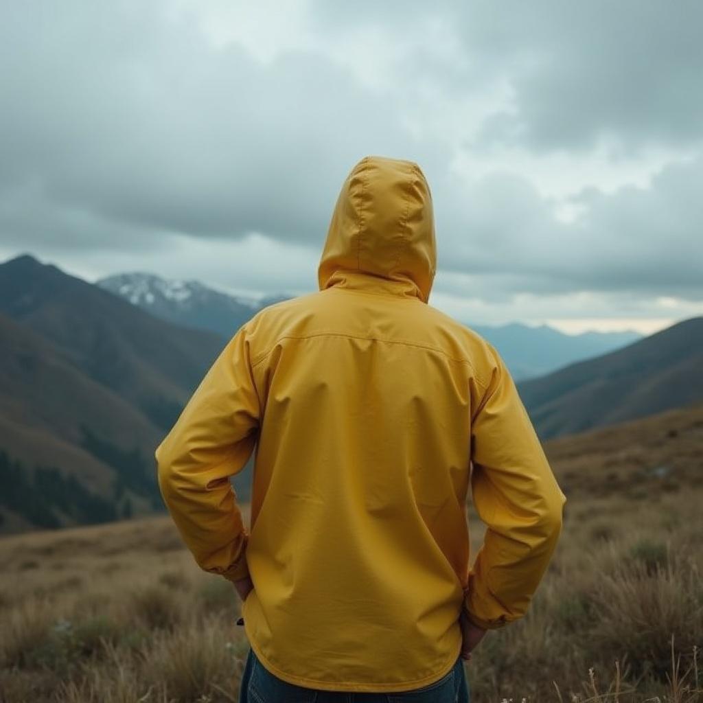 a-man-on-his-back-wearing-an-yellow-raincoat-in-a-yiystw9r9u