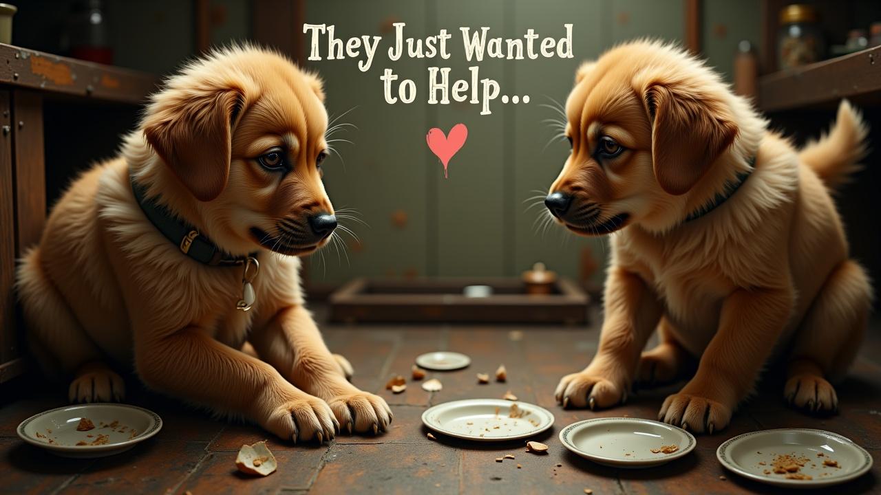 two-sad-puppies-washing-dishes-in-an-old-1r6qeq6tn