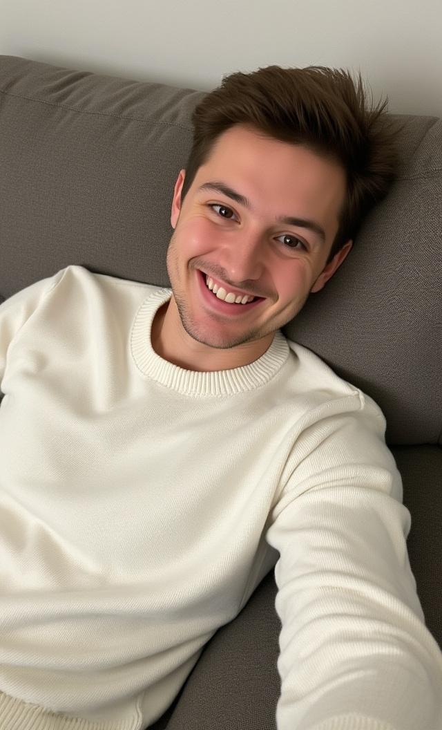 sie-soll-auf-einem-grauen-sofa-ein-selfie-machen-8u8ex2hoax