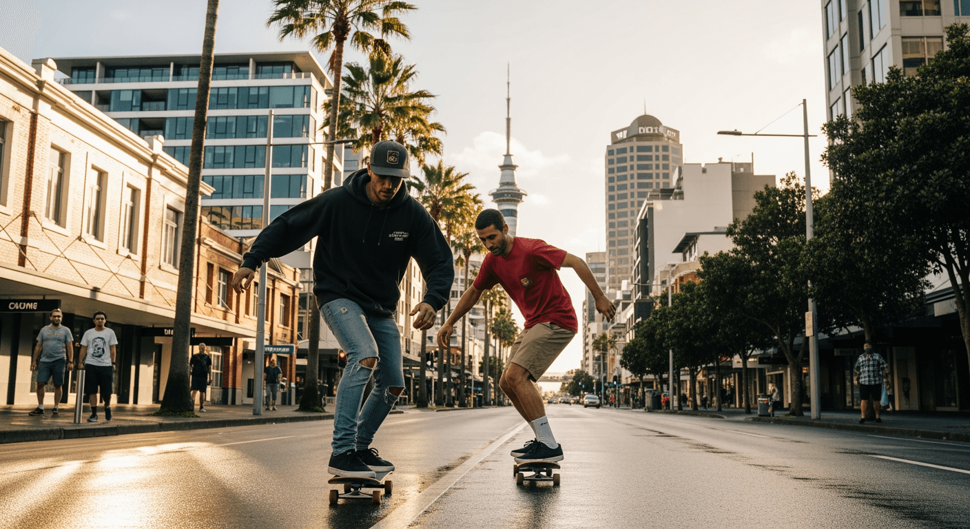 2-men-skateboarding-together-in-auckland-city-7igahh1zjn