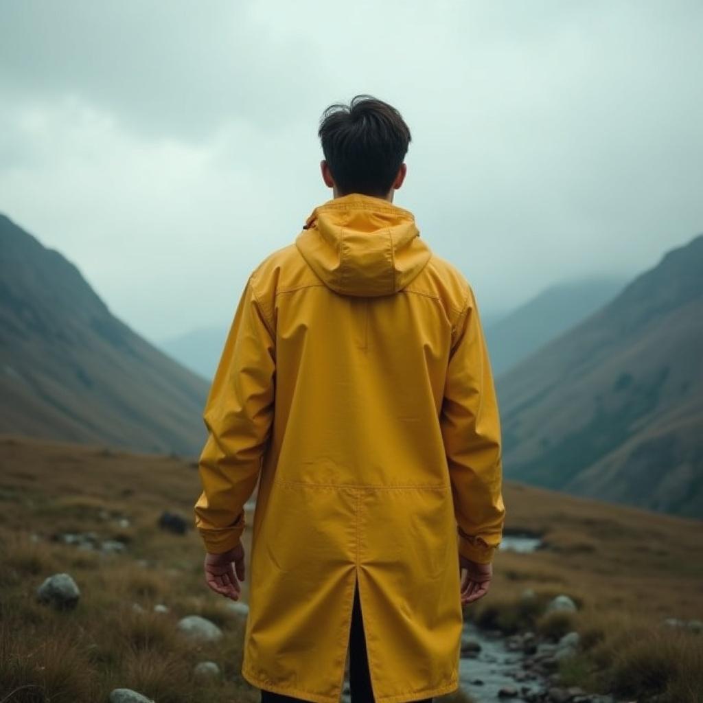 a-man-on-his-back-wearing-a-long-yellow-raincoat-79sd4qc4cr