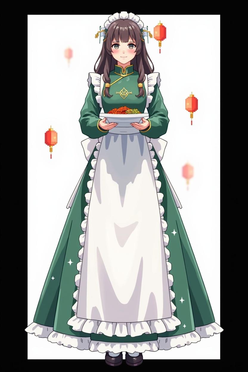 a-girl-in-a-green-chinese-maid-costume-with-a-long-qrv7ze3al