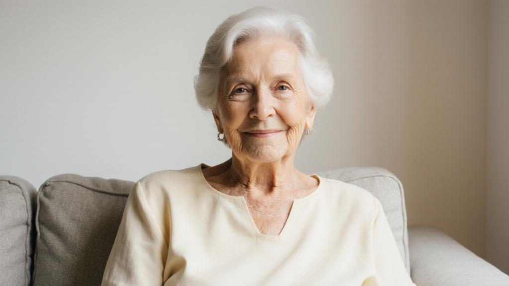 bild-einer-70-jahrigen-frau-die-frontal-in-die-m91gu5vn38-1