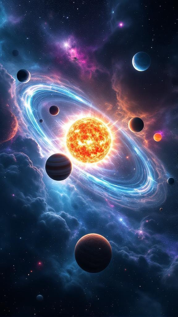 un-sol-brillante-y-ardiente-en-el-centro-del-ukxz11lg4c