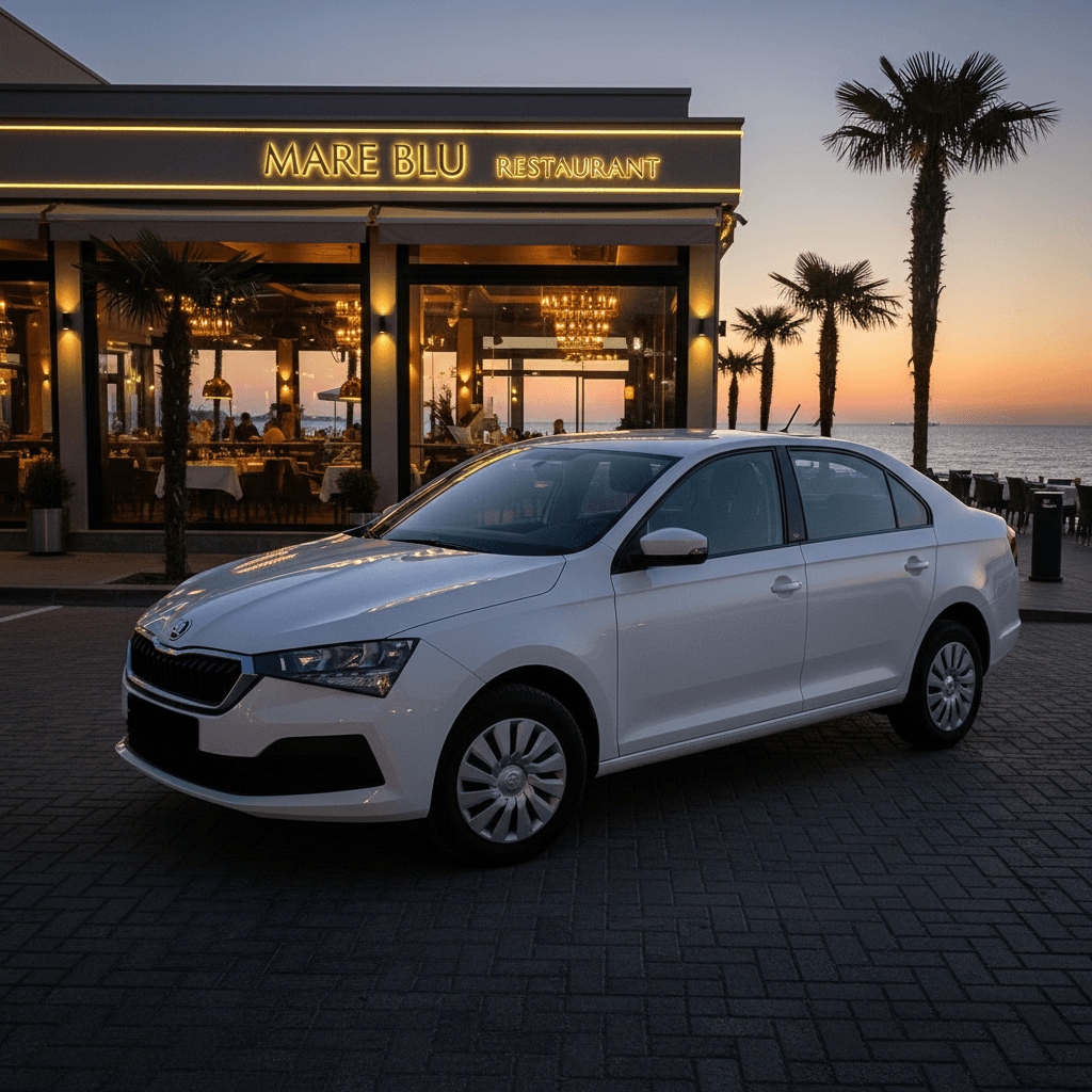 avtomobil-stoit-na-fone-vechernego-restorana-na-bxvuhizers