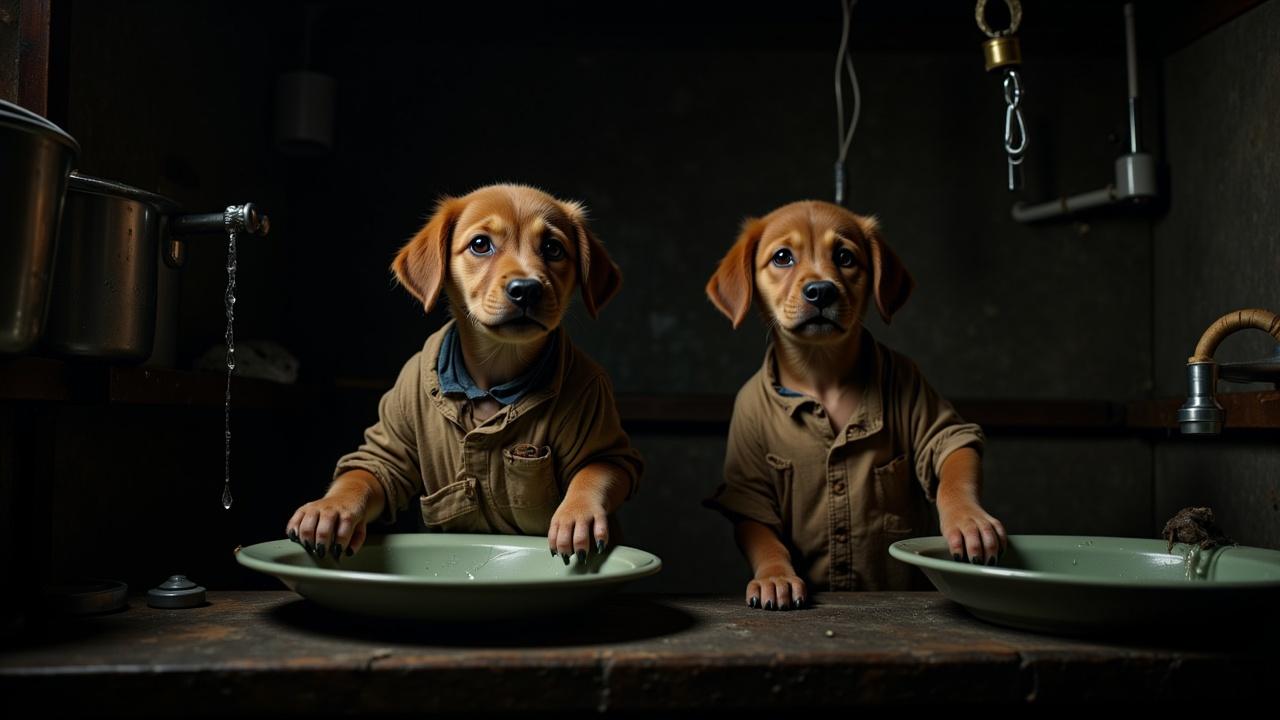 crying-puppies-doing-dishes-together-in-ec9d56npv6