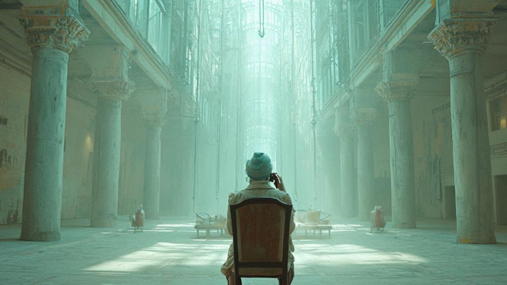 alone-in-a-majestic-museum-a-woman-sitting-on-a-i9xgopr2jw