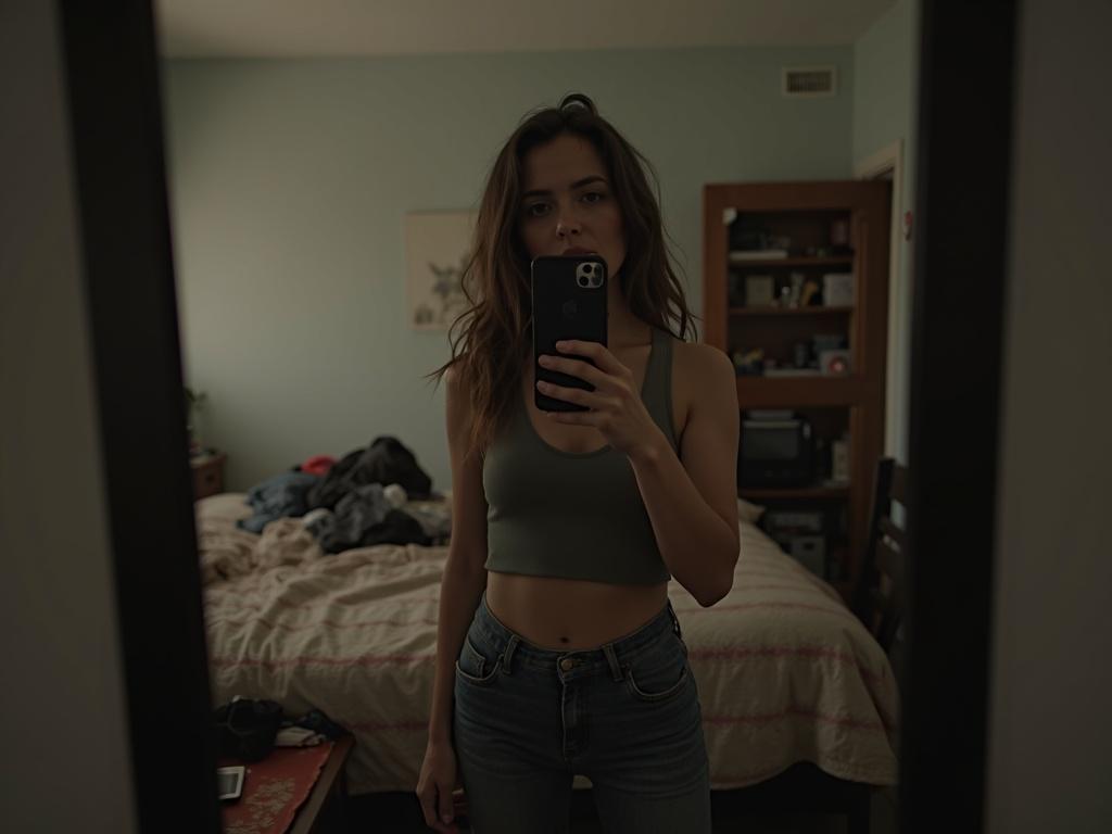 woman-stands-in-front-of-a-mirror-capturing-a-40x6lem1yn