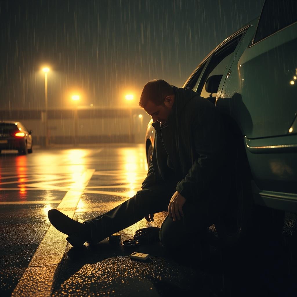 a-detective-kneels-beside-a-car-under-flickering-1mov2iqq3z