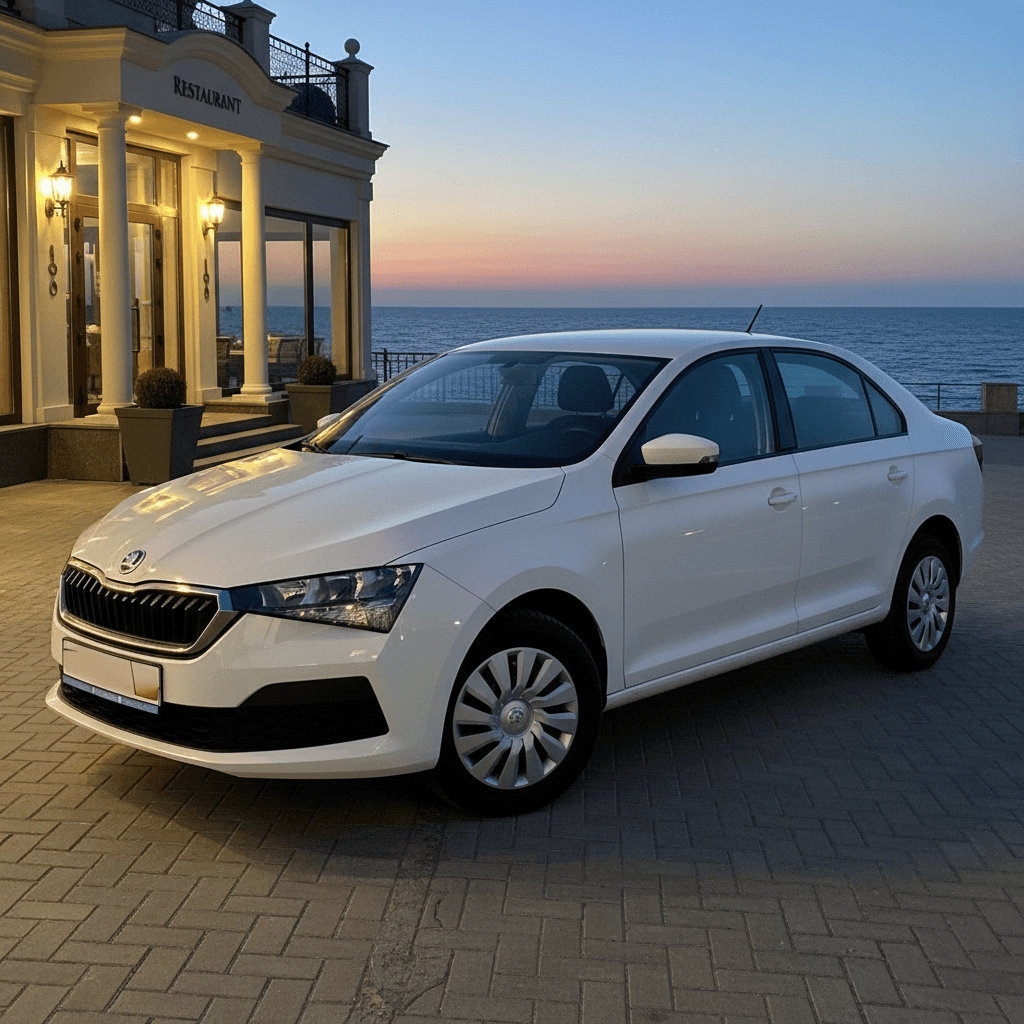 avtomobil-stoit-na-fone-vechernego-restorana-na-9w5hi2r7kk-1